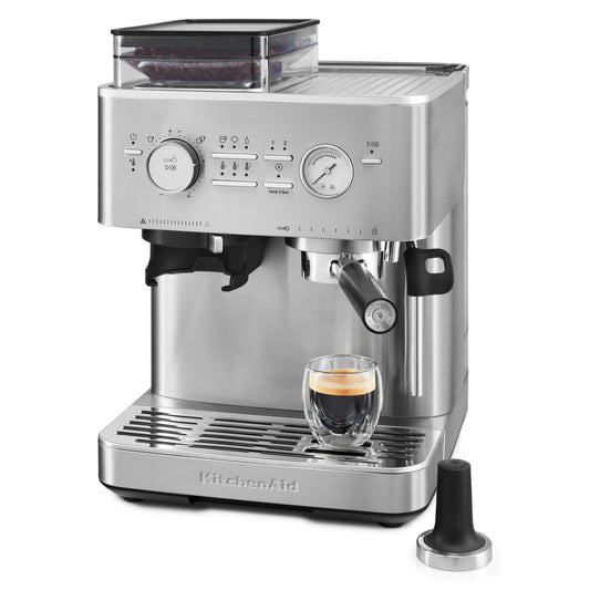 KitchenAid KES6551 Semi Automatic Espresso Machine with Burr Grinder (Steel)