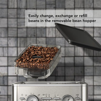 KitchenAid KES6551 Semi Automatic Espresso Machine with Burr Grinder (Steel)