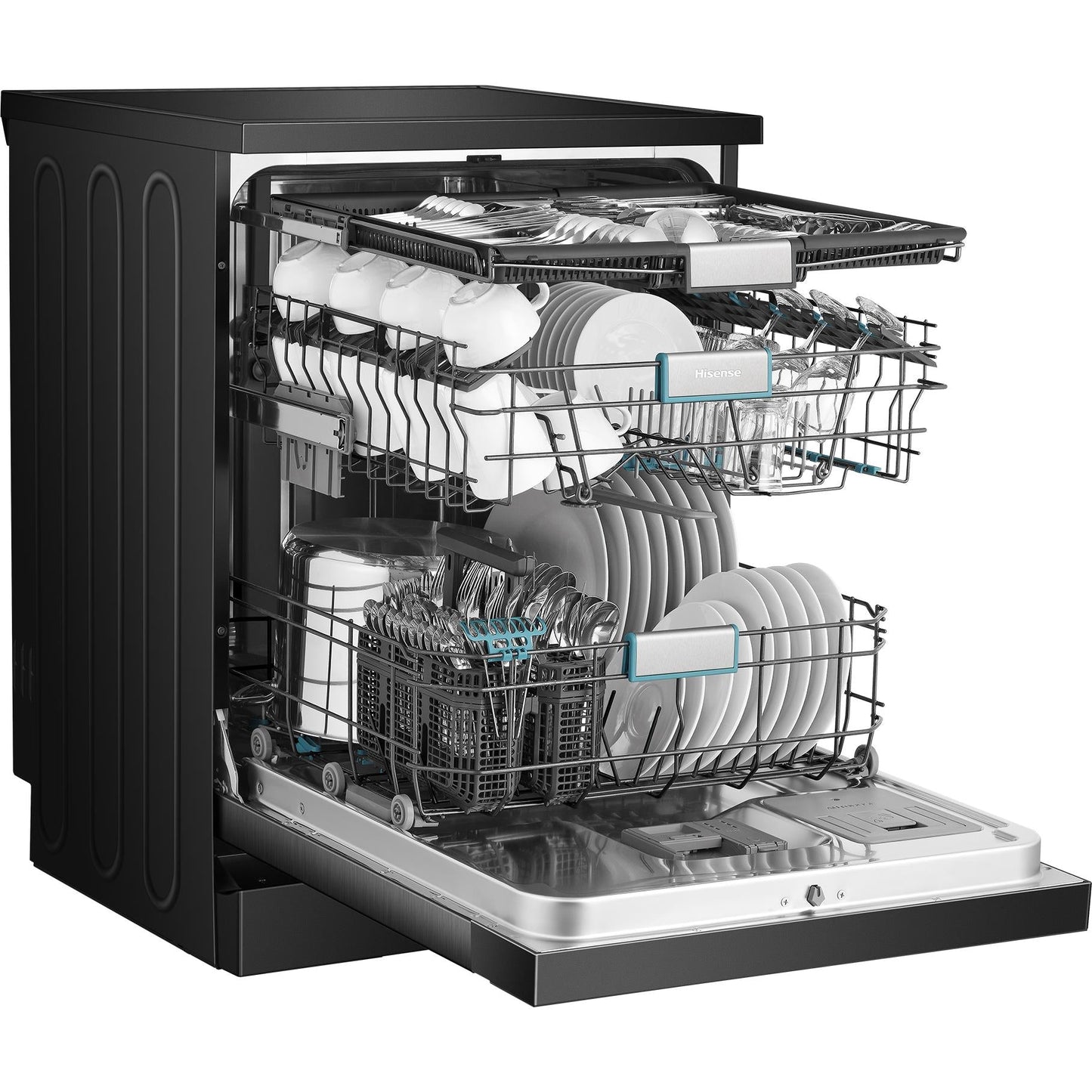 Hisense HSAP16FB 16-Place Setting Freestanding Dishwasher (Black Steel)