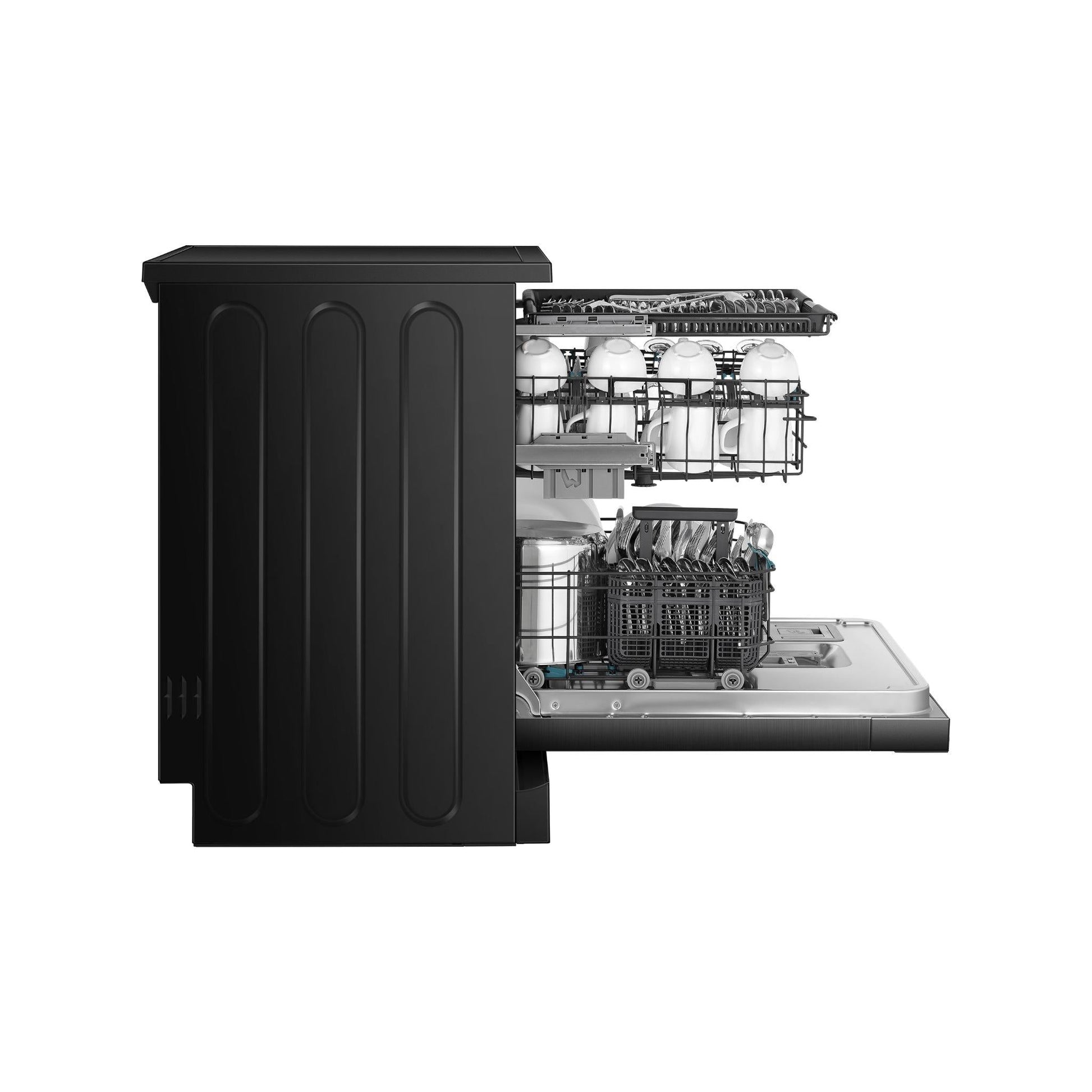 Hisense HSAP16FB 16-Place Setting Freestanding Dishwasher (Black Steel)