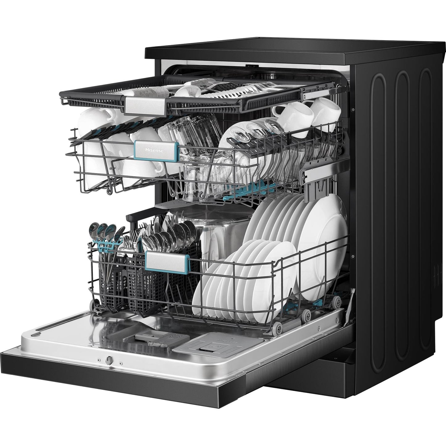 Hisense HSAP16FB 16-Place Setting Freestanding Dishwasher (Black Steel)