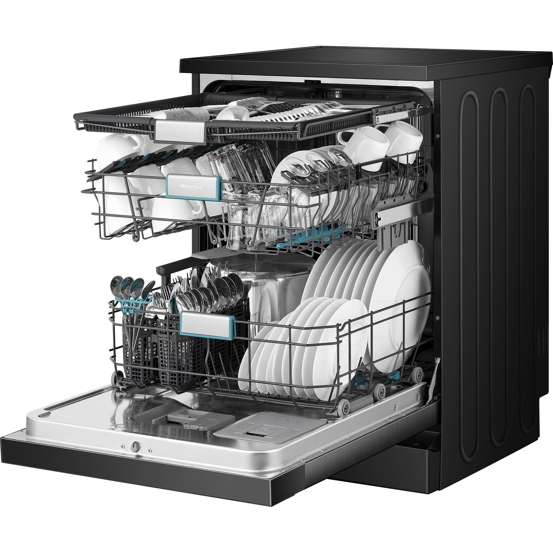 Hisense HSAP16FB 16-Place Setting Freestanding Dishwasher (Black Steel)