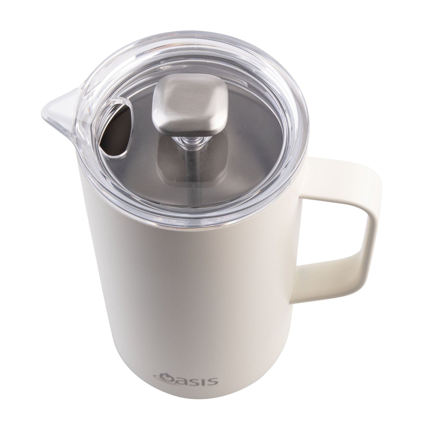 Oasis Stainless Steel Double Wall Insulated Coffee Press - 8 Cup - 1 Litre - Alabaster