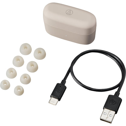 Audio-Technica ATH-CKS30TW TWS Noise Cancelling In-Ear Headphones (Beige)