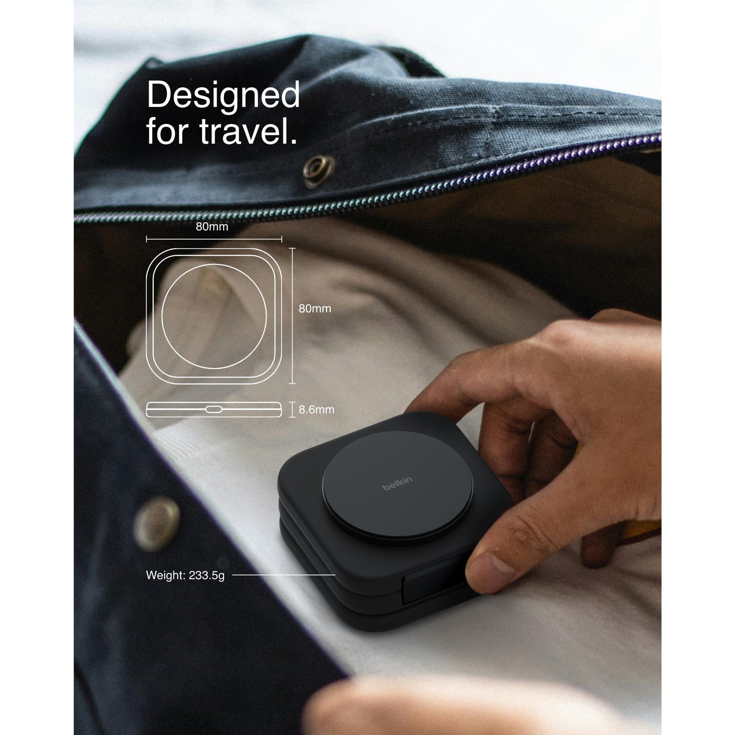 Belkin BoostCharge Pro 3-in-1 Magnetic Qi2 15W Charging Travel Pad