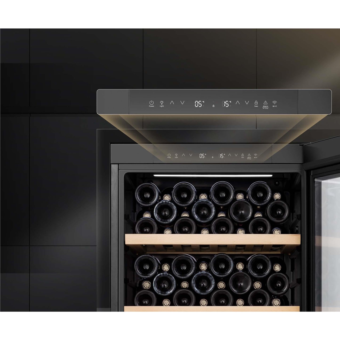 Hisense HRWC108B 108-Botttle Dual-Zone Wine Cabinet