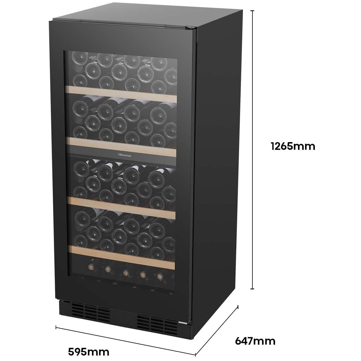 Hisense HRWC108B 108-Botttle Dual-Zone Wine Cabinet