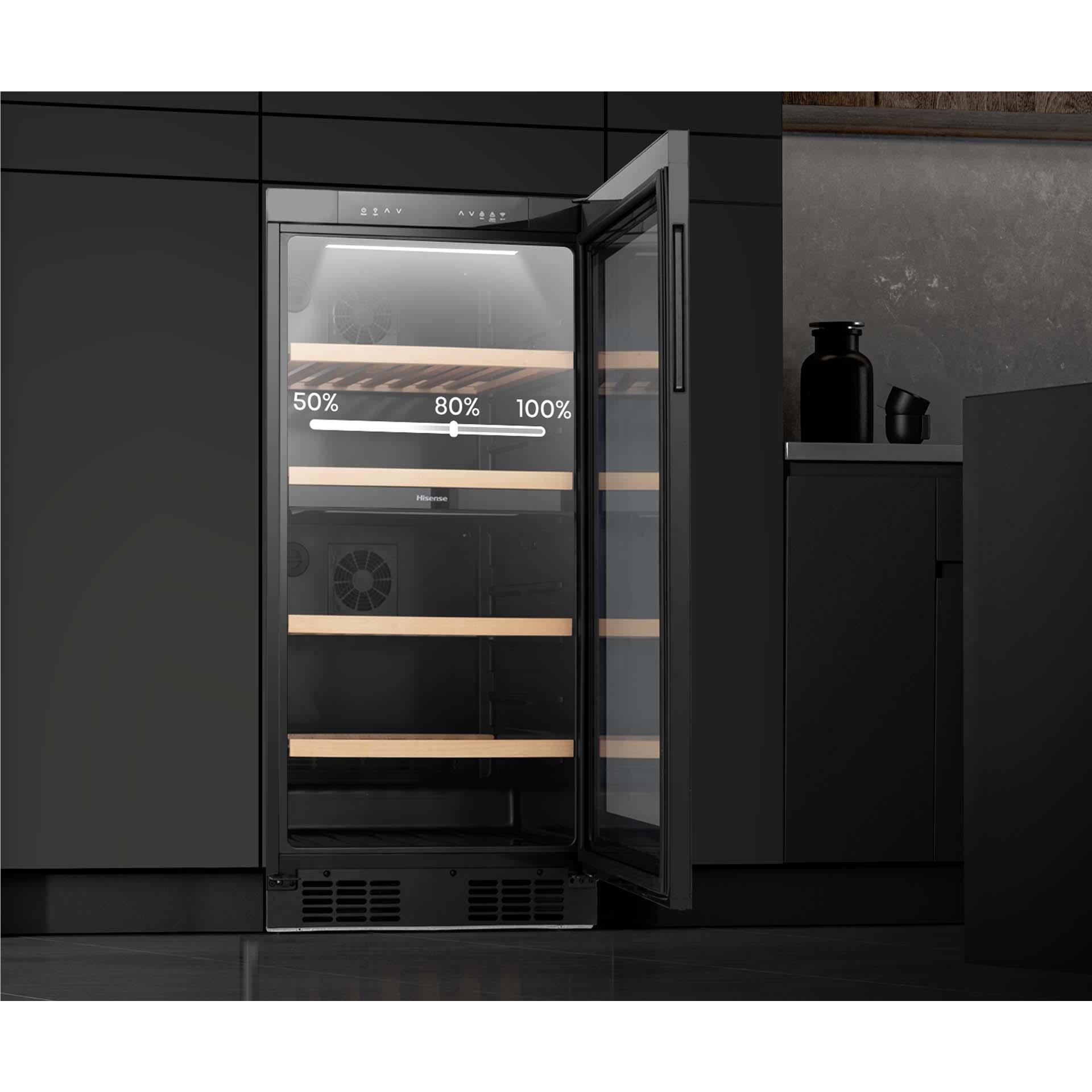 Hisense HRWC108B 108-Botttle Dual-Zone Wine Cabinet