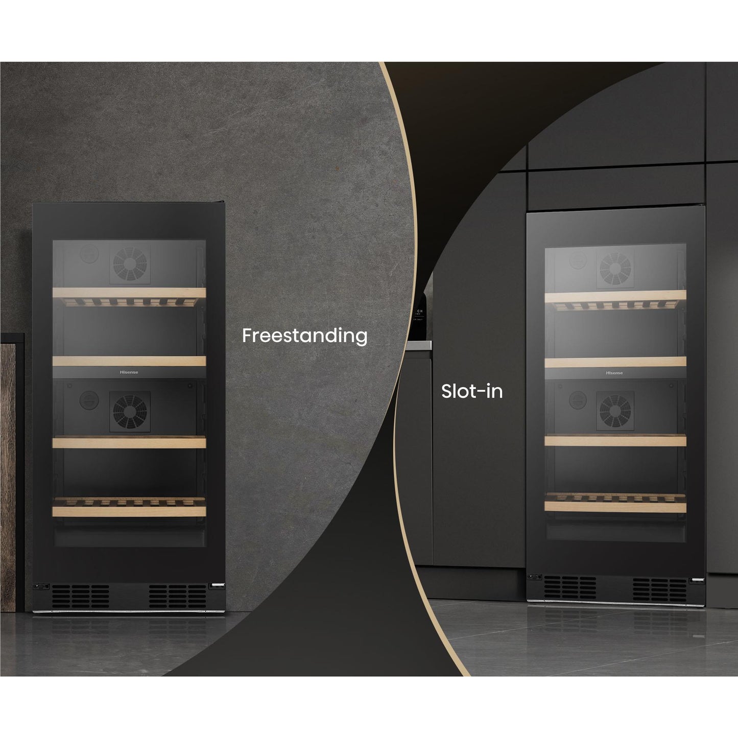 Hisense HRWC108B 108-Botttle Dual-Zone Wine Cabinet