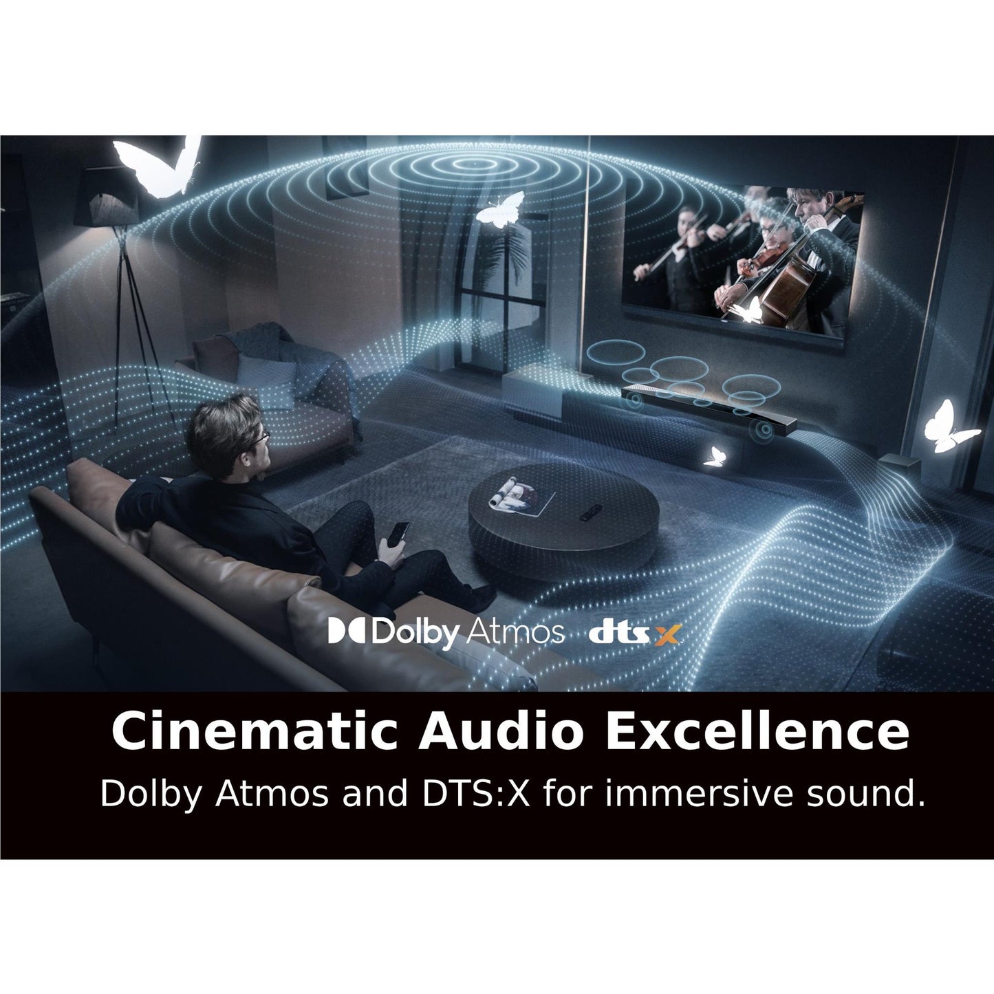 TCL Q75H 620W 5.1.2ch Dolby Atmos Soundbar with Wireless Subwoofer