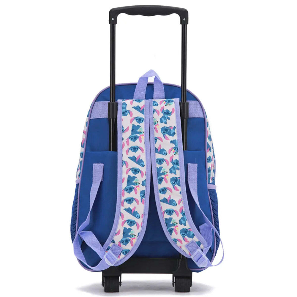 Disney Stitch Kids 17" Wheeled Backpack with 3D Front Panel - Purple