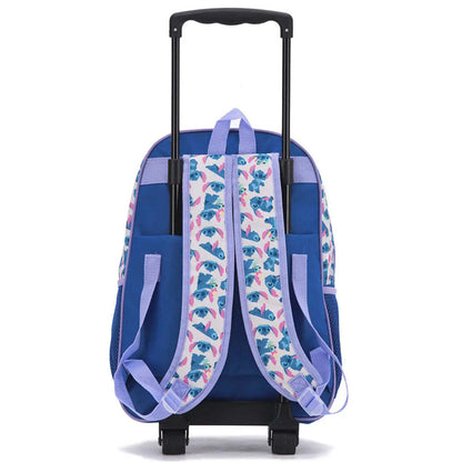 Disney Stitch Kids 17" Wheeled Backpack with 3D Front Panel - Purple