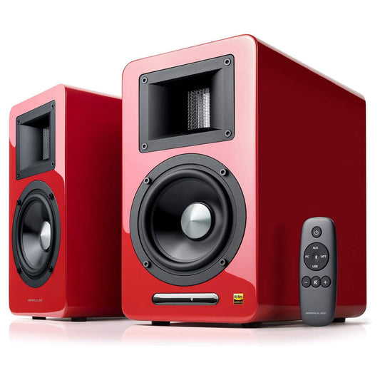 Airpulse A100 Wireless Active Bookshelf Speakers (Red)
