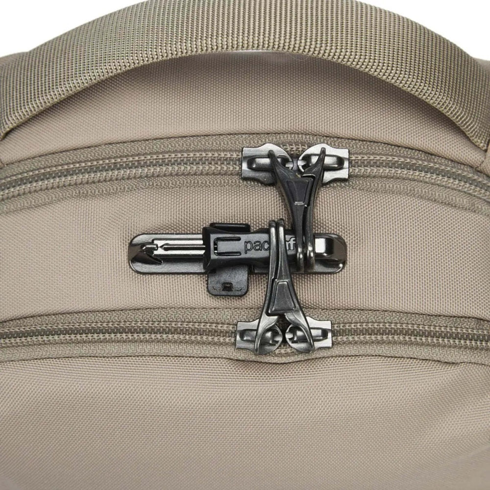 Pacsafe V Tour Anti-Theft RFID Blocking Tablet Fit Crossbody Bag Beige