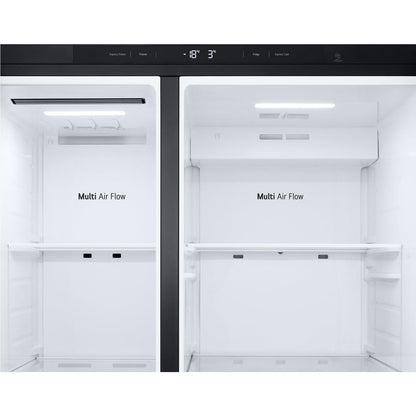 LG - GS-B599MBL 664L Flat Door Side by Side Fridge in (Matte Black)