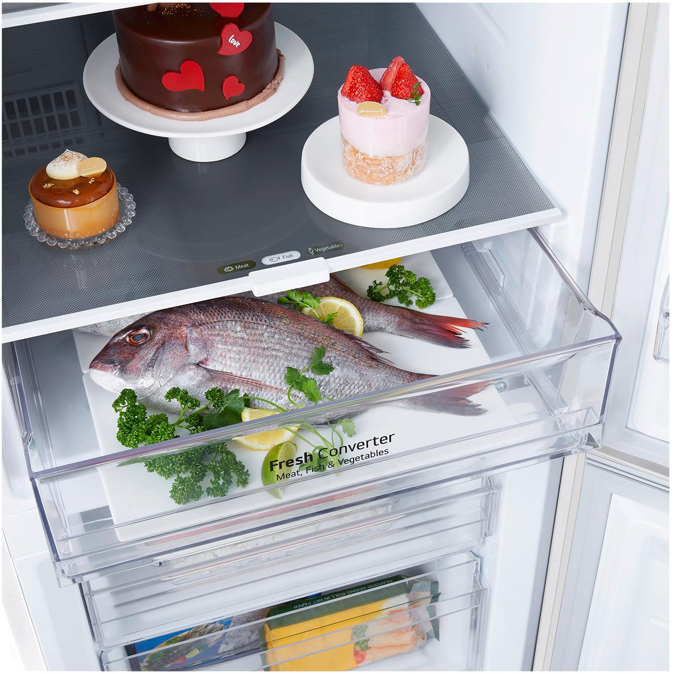LG GB-B300MWH 335L Bottom Mount Fridge (Matte White Finish)