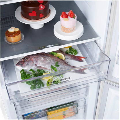 LG GB-B300MWH 335L Bottom Mount Fridge (Matte White Finish)