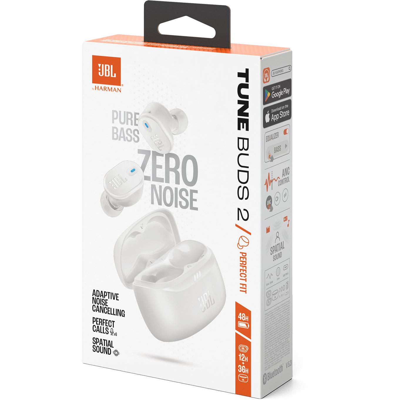 JBL Tune Buds 2 True Wireless Noise Cancelling Earbuds (White)
