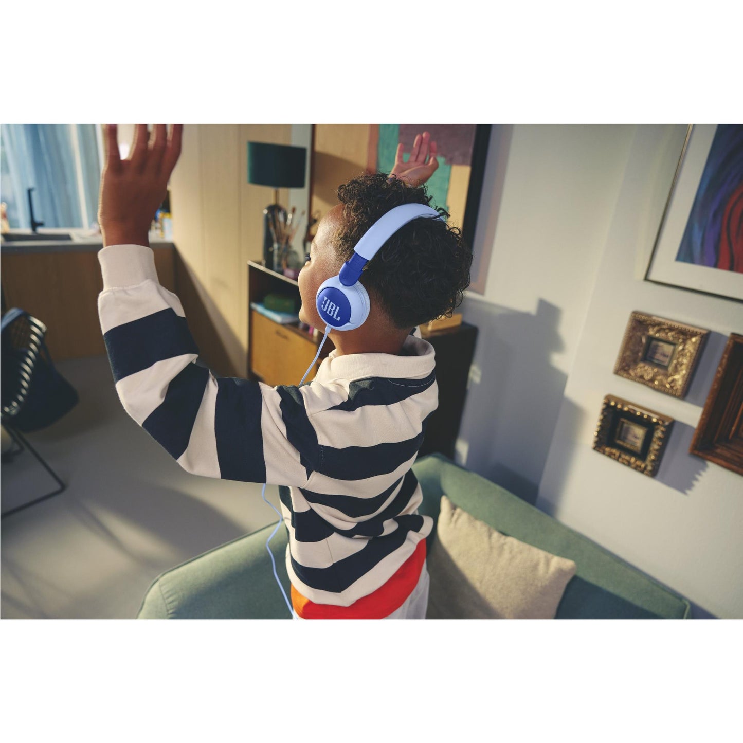 JBL JUNIOR 320 Wired On-Ear Kids Headphones (Blue)