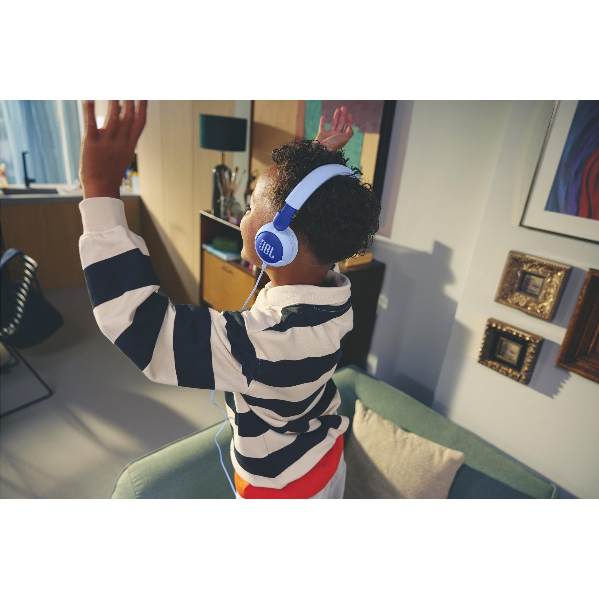 JBL JUNIOR 320 Wired On-Ear Kids Headphones (Blue)