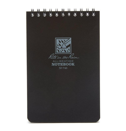 Rite in the Rain 4x6 Waterproof Notebook All Weather Lined 100 Pages - Black