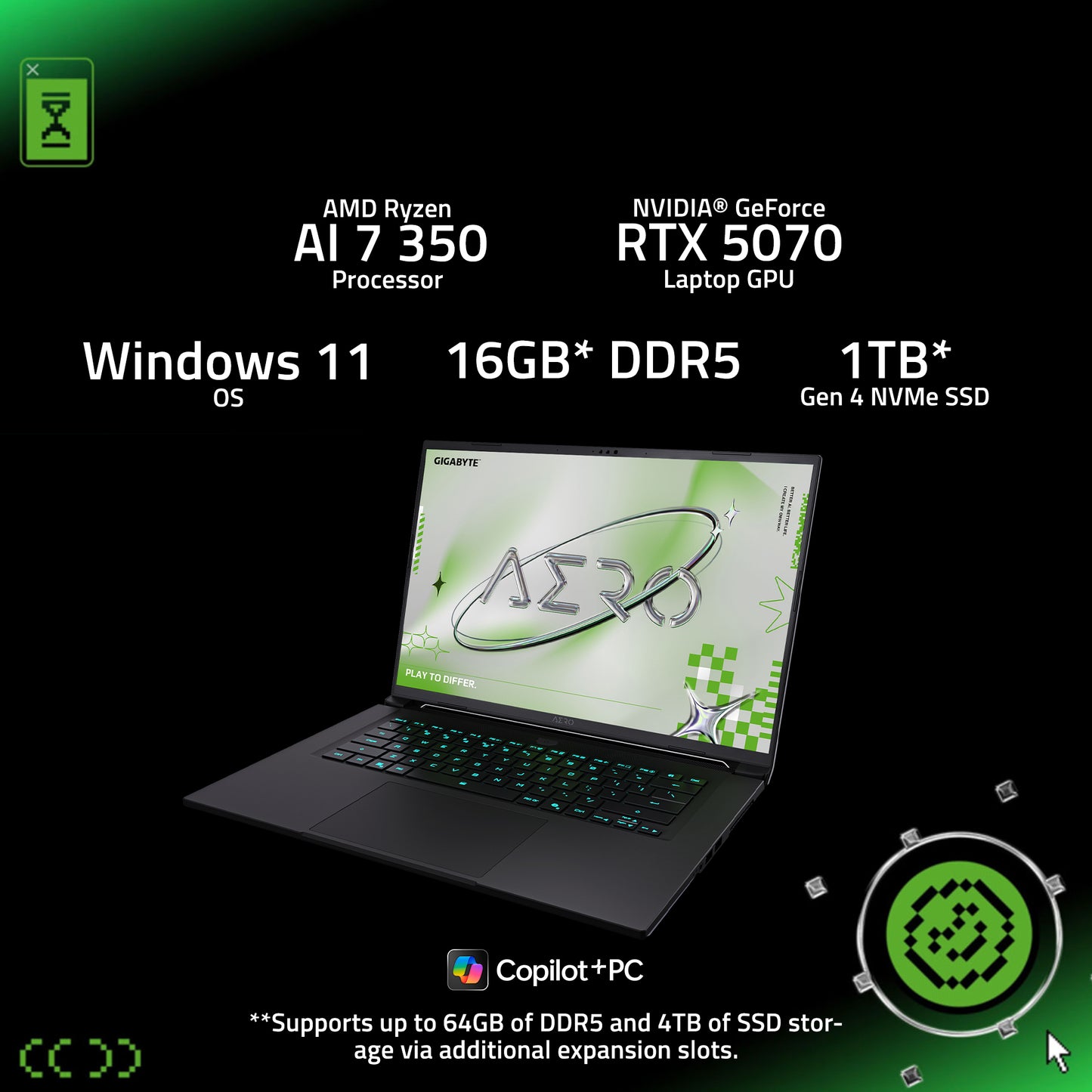 GIGABYTE AERO X16 | RTX 5070 | Ryzen AI 7 350 | Gaming Laptop