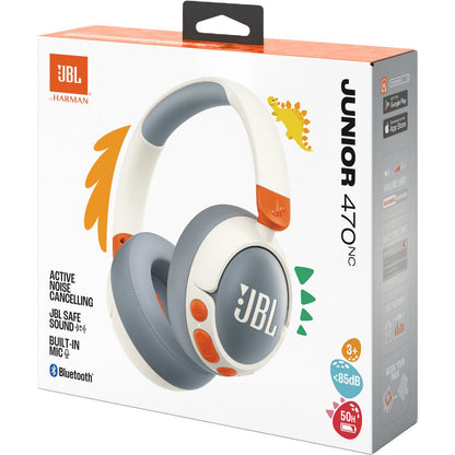 JBL JUNIOR 470NC Wireless Noise Cancelling Kids Over-Ear Headphones (White)