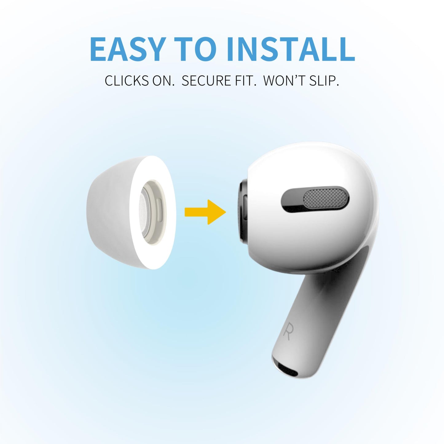 Comply Headphone Ear Tips for AirPods Pro 1 & 2 Gen (White) [Medium]