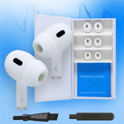 Comply Headphone Ear Tips for AirPods Pro 1 & 2 Gen (White) [Medium]