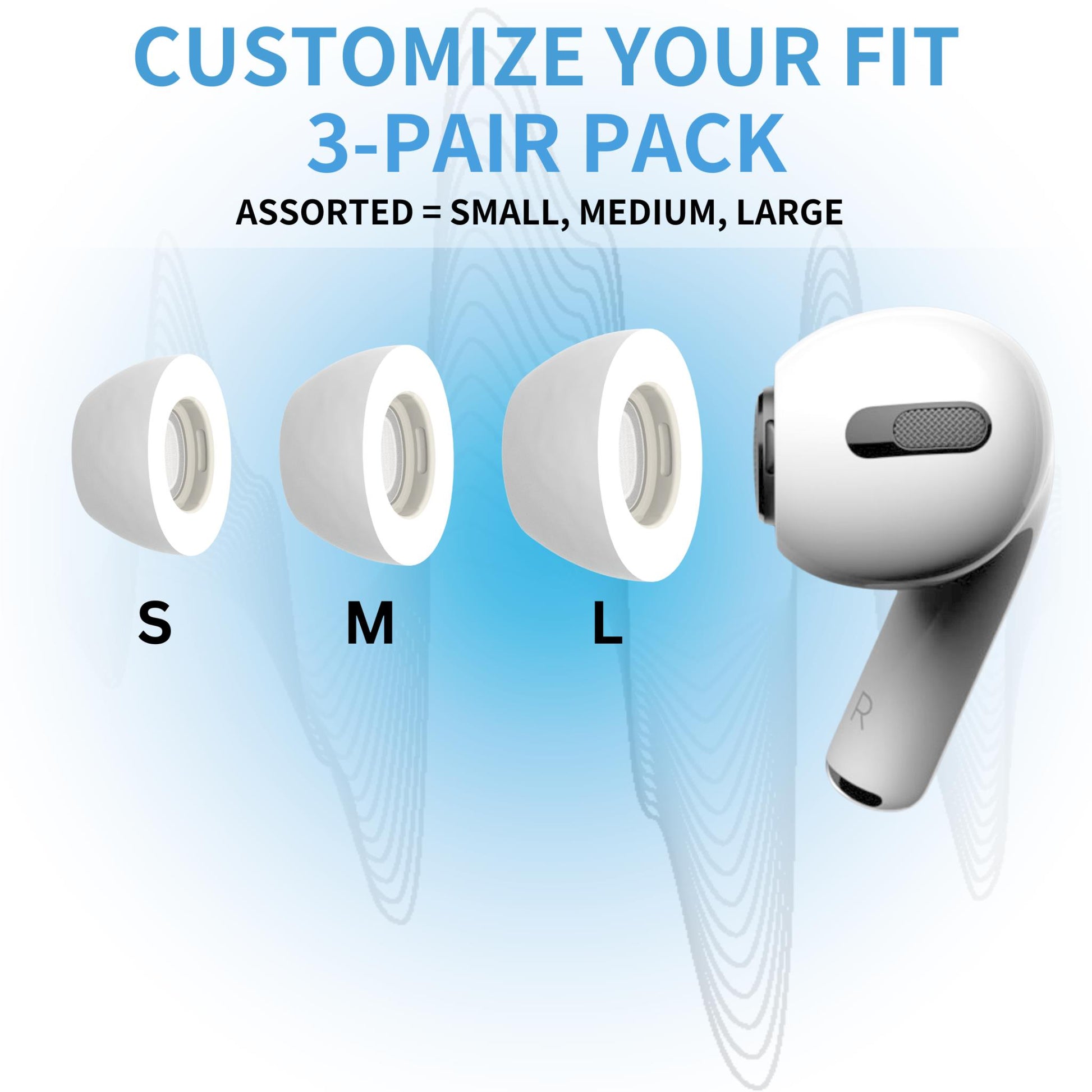 Comply Headphone Ear Tips for AirPods Pro 1 & 2 Gen (White) [Assorted]