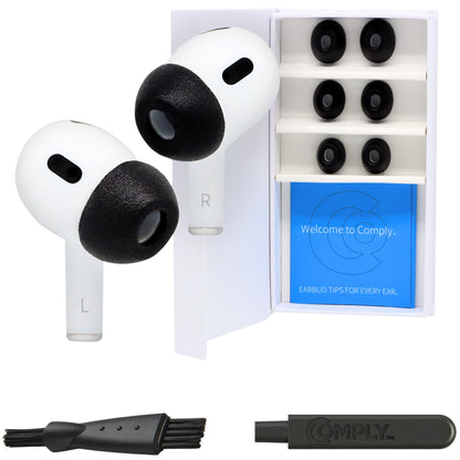 Comply Headphone Ear Tips for AirPods Pro 1 & 2 Gen (Black) [Large]