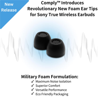 Comply Headphone Ear Tips for Sony True Wireless (Black) [Medium]