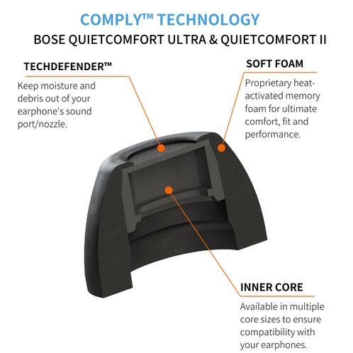 Comply Headphones Ear Tips for Bose QuietComfort II & Ultra [Medium 3-Pack]