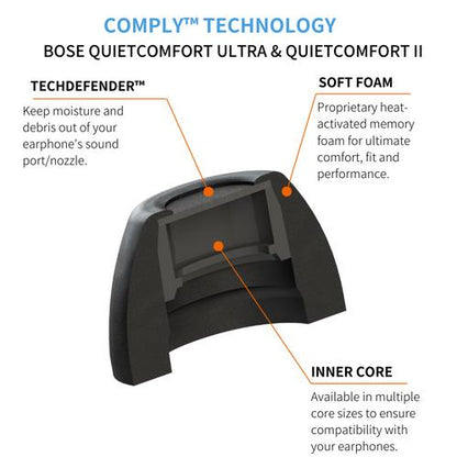 Comply Headphones Ear Tips for Bose QuietComfort II & Ultra [Assorted 3-Pack]