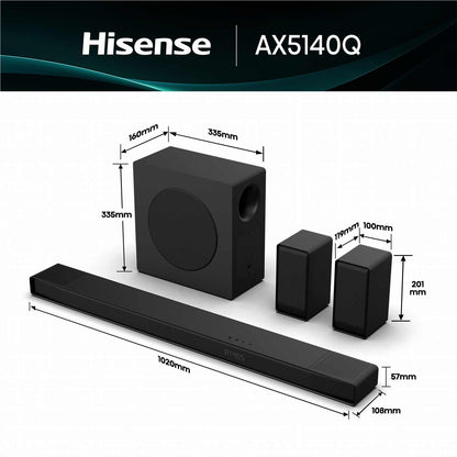 Hisense AX5140Q 600W 5.1.4 Ch Soundbar with Dolby Atmos