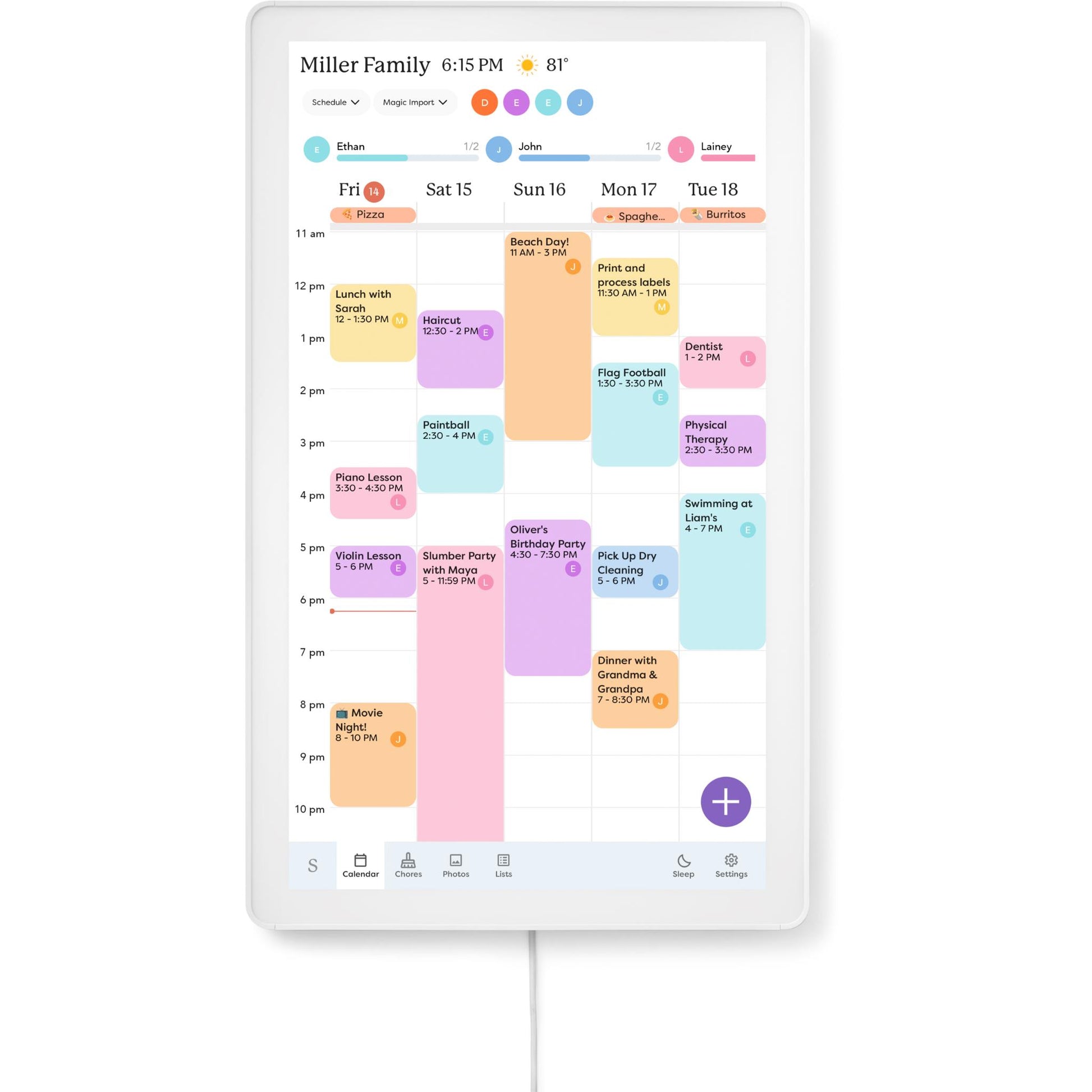 Skylight 27” Max Smart Family Calendar (White)