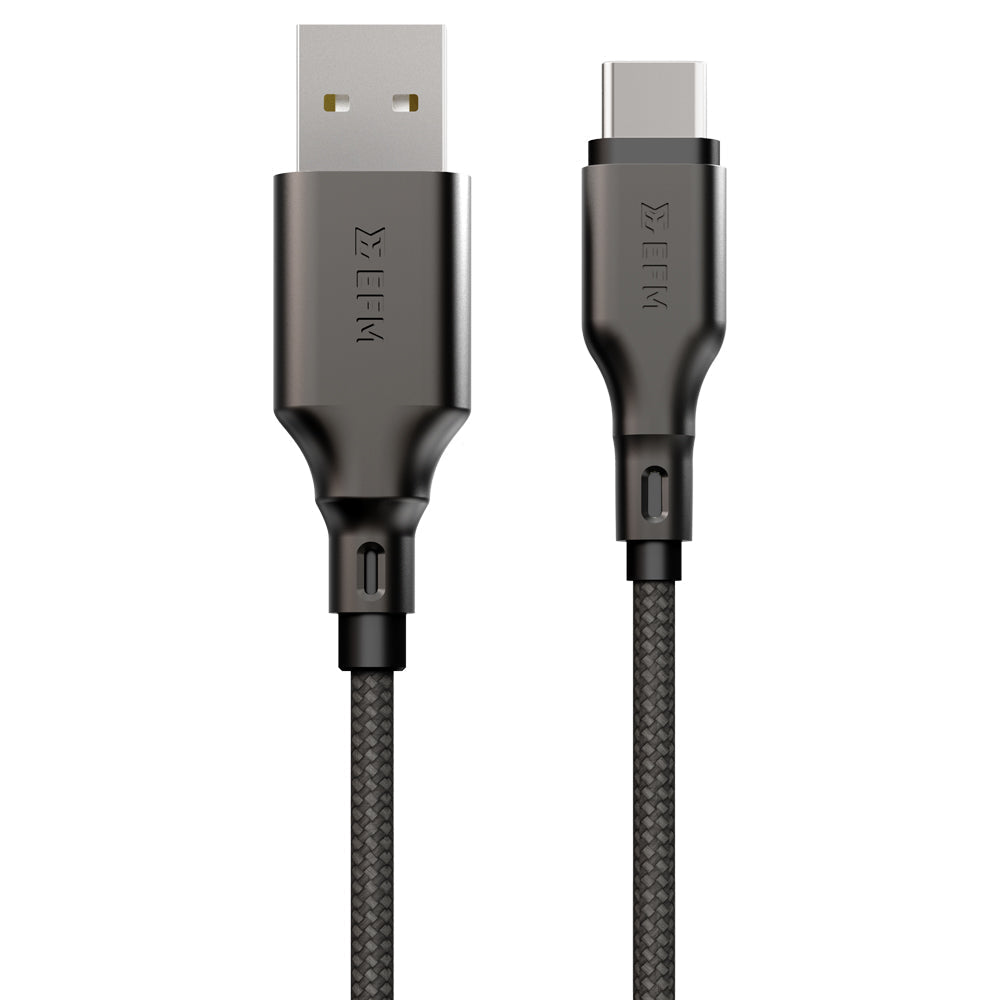 EFM USB-A to USB-C Essential Power Cable with Aramid Fibre Reinforcement 1M (Black)