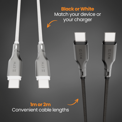 EFM USB-C to USB-C Essential Power 2M Cable (Black)