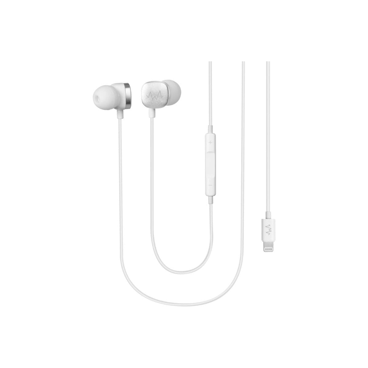 Wave Corded In-Ear Headphones for iPhone 14 Pro Max/iPad (White)
