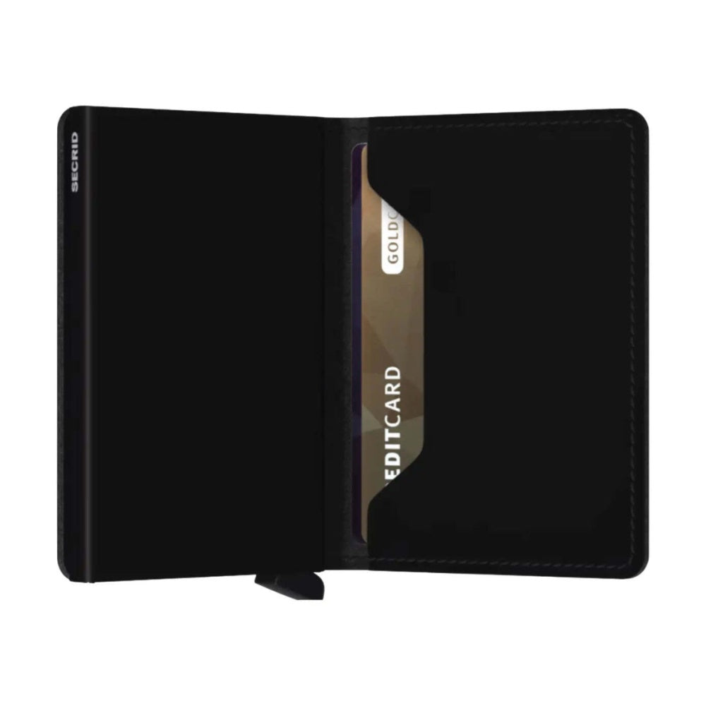 Secrid Slimwallet Compact RFID Slim Matte Leather Card Protector Wallet Black
