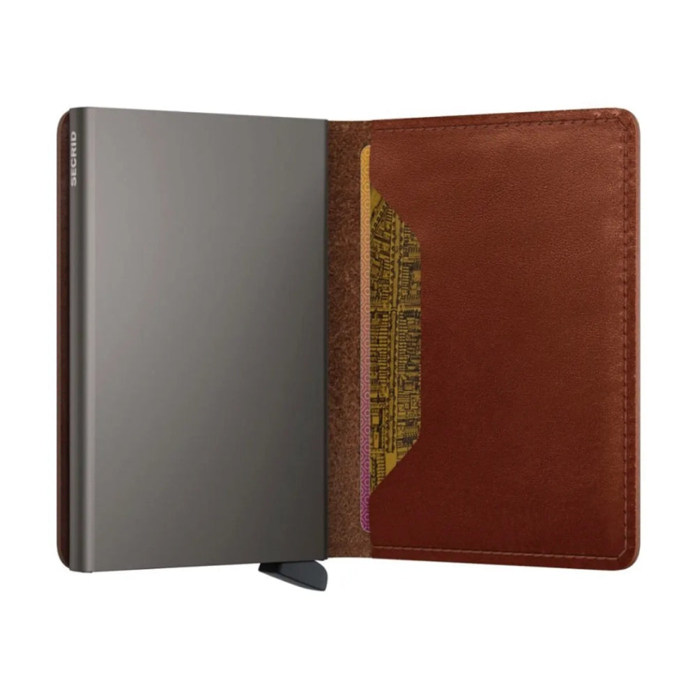 Secrid Slimwallet Compact RFID Travel Men's Wallet w/Card Holder Texano Saddle