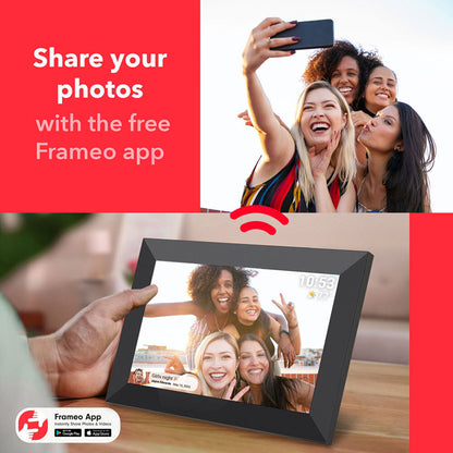 FireFly Frameo 10.1'' Wi-Fi Digital Photo Frame 32GB Storage (Black)