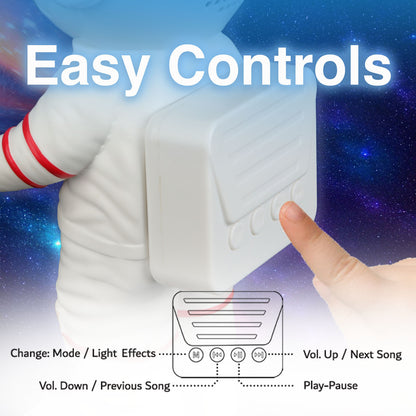 Laser Astronaut Bluetooth Speaker with Glow Light (White)
