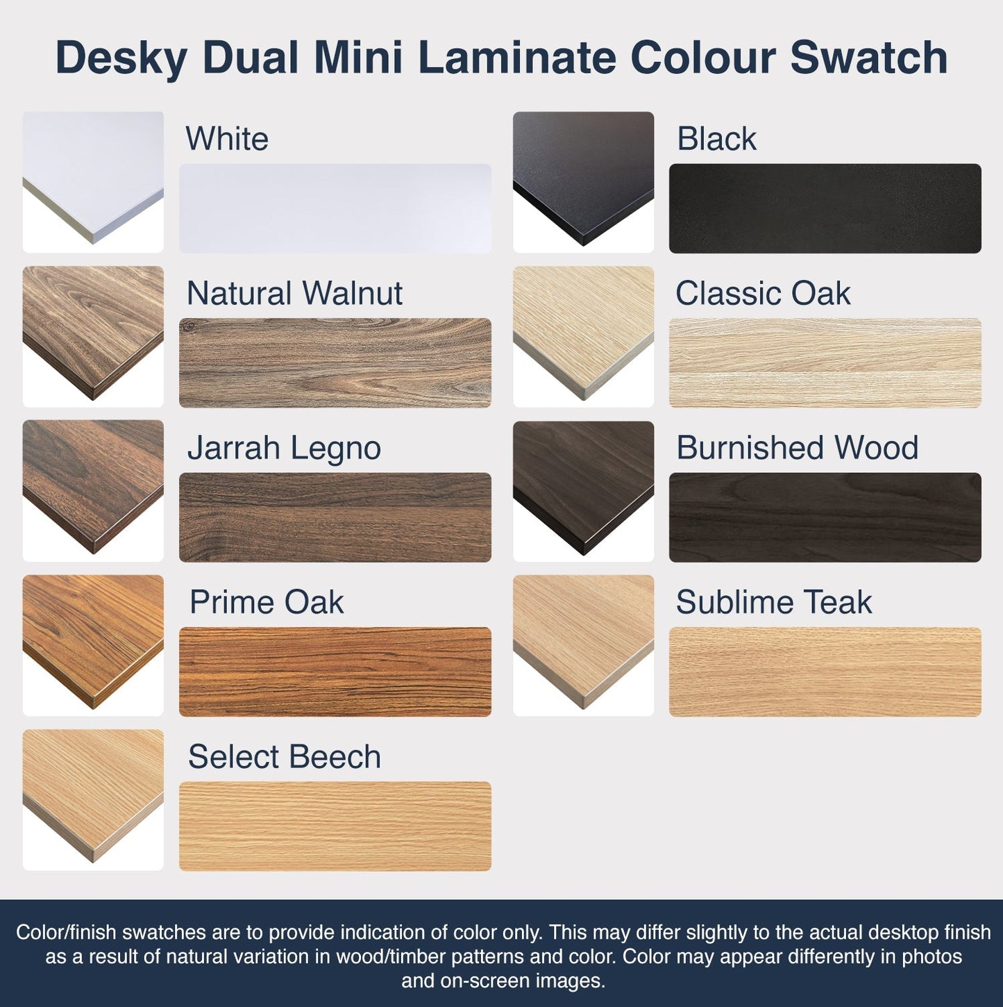 Desky Dual Mini Sit Stand Desk 1100x600 Natural Walnut Desktop and Matte Black Frame