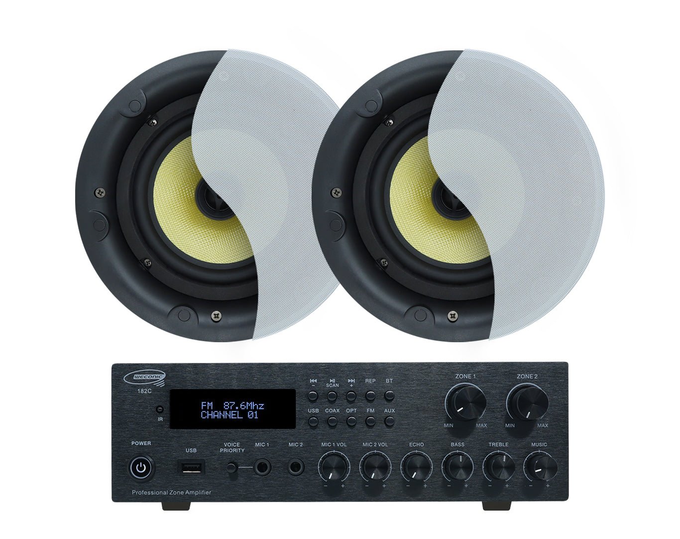 Weconic Bluetooth Amplifier + 2x8" Ceiling Speakers