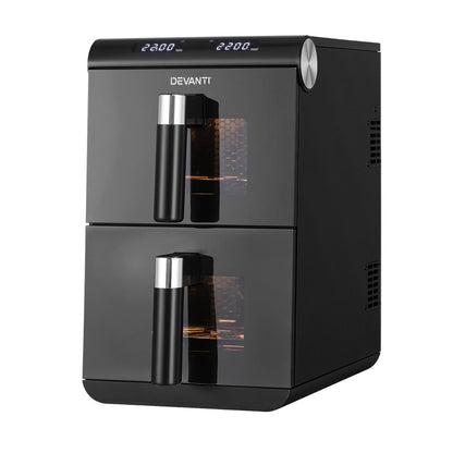 Devanti Air Fryer Oven 11L Dual Zone Fryers (Black)