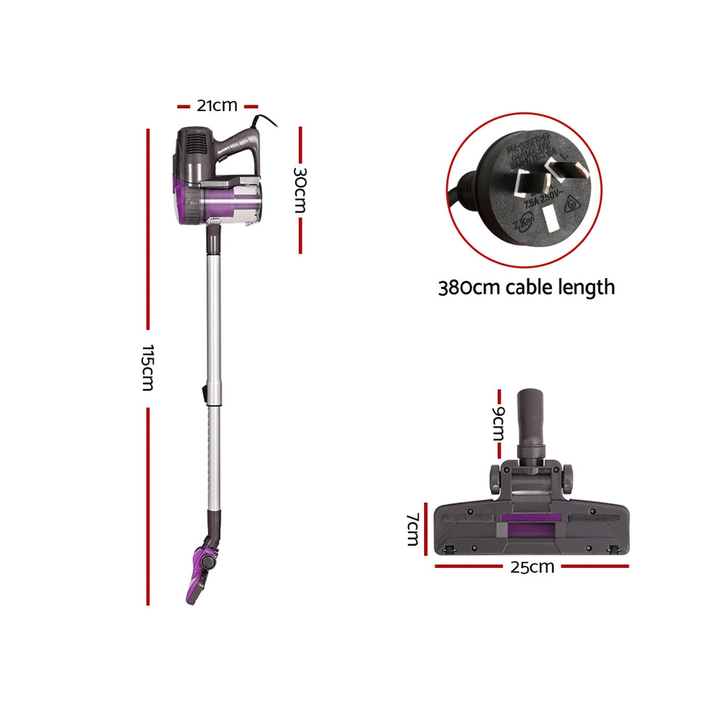 Devanti Stick Vacuum Cleaner Bagless Corded 500W (Purple)