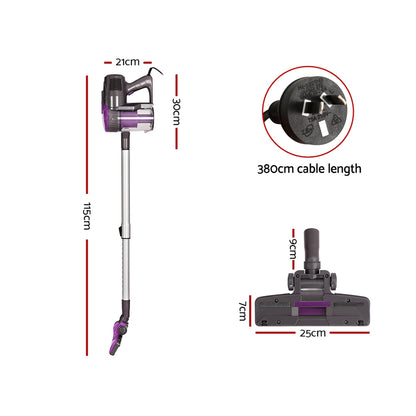 Devanti Stick Vacuum Cleaner Bagless Corded 500W (Purple)