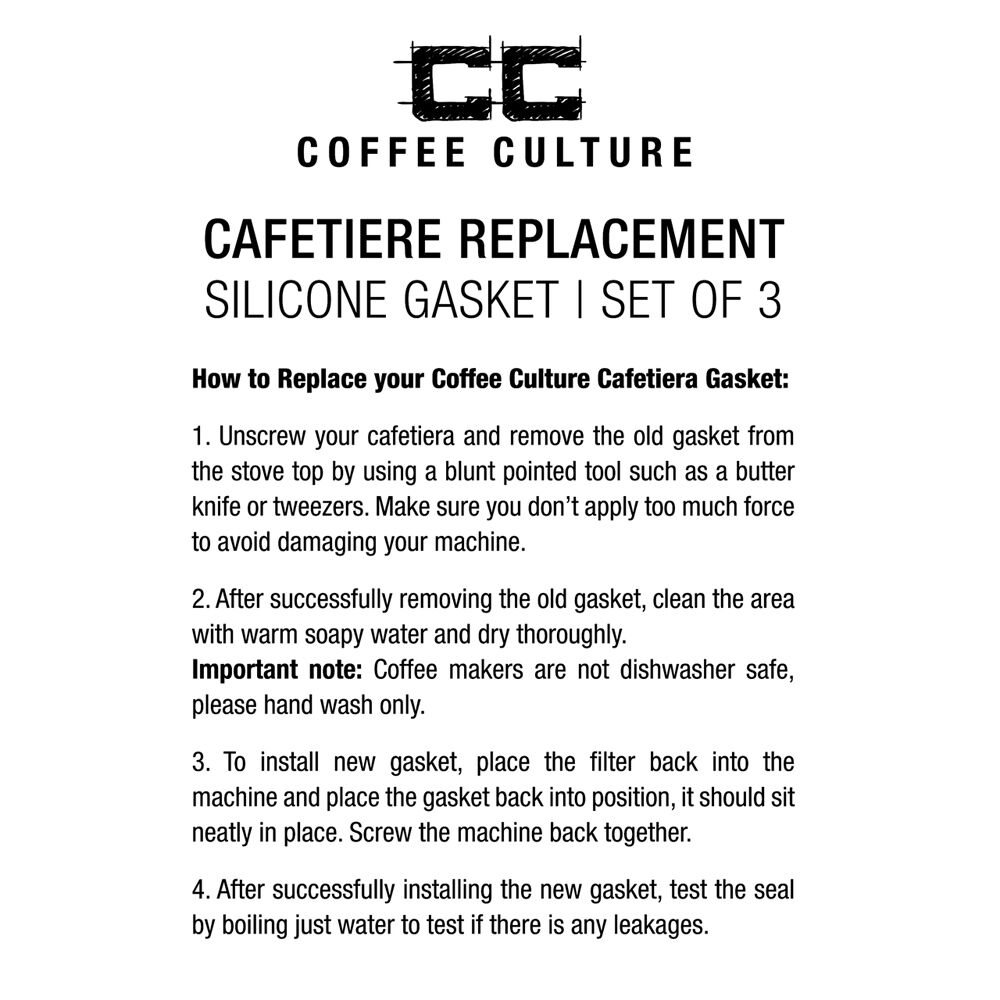 Coffee Culture 3-Cup Silicone Gasket For Stovetop Espresso Cup 3pc (White)