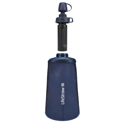 LifeStraw Peak Collapsible Squeeze Bottle with Filter 650ml Mountain Blue